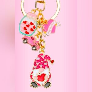 Cute Knome Bag Charm/Keychain with Hearts